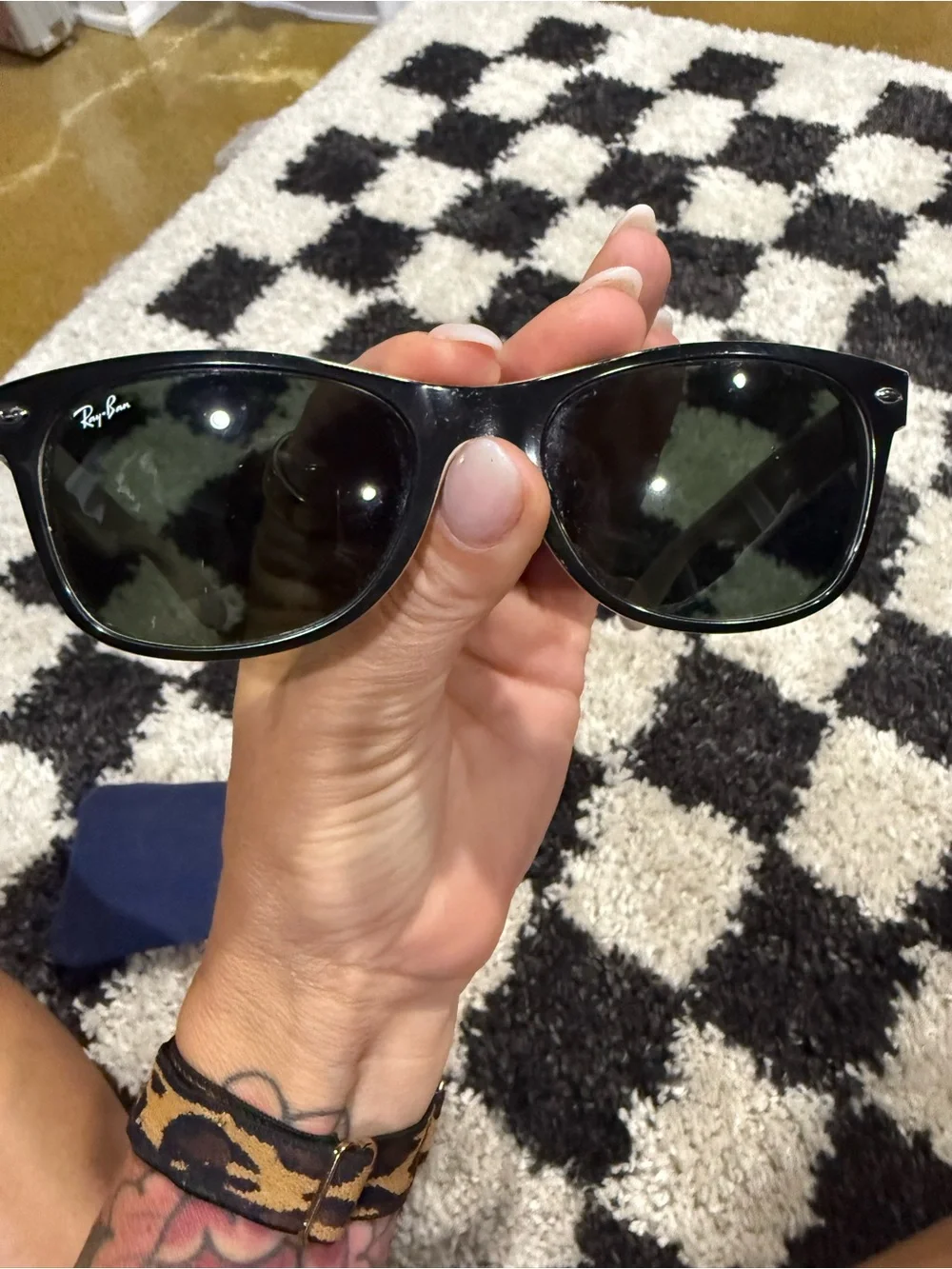 Ray-Ban Black Frame Sunglasses with Green Lenses. I don’t have original case.